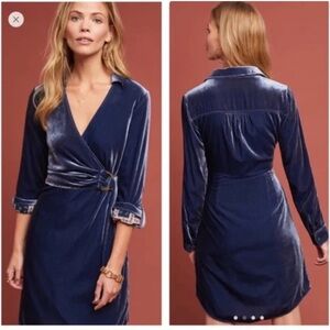 Anthropologie MAEVE blue purple velvet dress, 4.